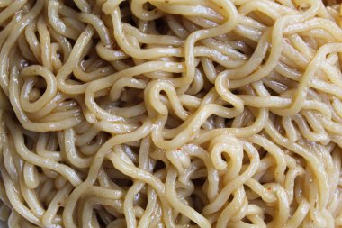 Kızarmış hazır erişte dokusu, düz ya da üst görünüm