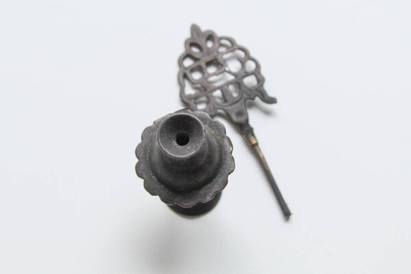 Kohl eyeliner, old make up tool used as eye liner, in an ancient metal package, contain black powder