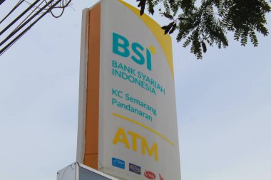 Bank Syariah Indonesia (BSI) Building. Semarang, Indonesia, December 25th 2022 clipart