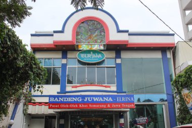 Elrina Restaurant and Shop, selling local food from Semarang. Semarang, Indonesia, December 25th 2022 clipart