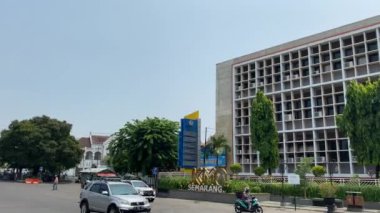 Semarang, Endonezya - 24 Aralık 2023: Gedung Keuangan Negara Semarang 1 veya Gedung Papak, Semarang City 'de bir devlet finans binasıdır.