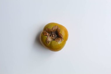 Beyaz arkaplanda izole edilmiş bir hurma ağacı, düz ya da üst görünüm