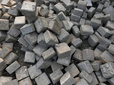 Kaldırım, zemin ya da beton blok kaldırım, küp şeklinde.