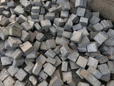 Kaldırım, zemin ya da beton blok kaldırım, küp şeklinde.