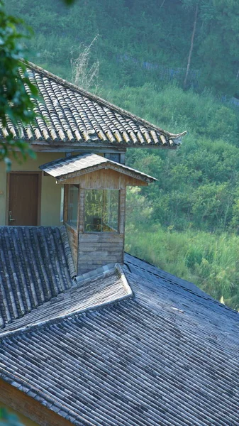 Eski Çin Köyü Manzarası Çinde Eski Mimari Yapılar Var — Stok fotoğraf