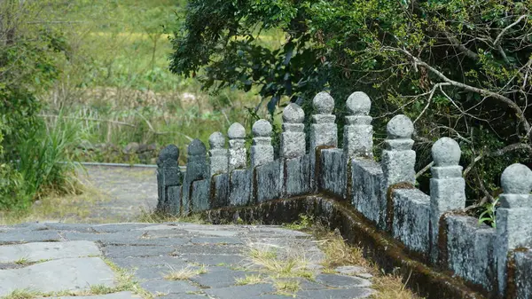 Vista Ponte Pedra Velha Com Esculturas Arruinadas China — Fotografia de Stock