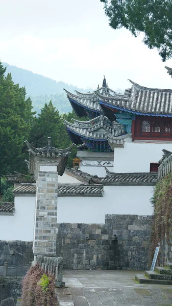 The old Chinese village view with the old built architectures in it