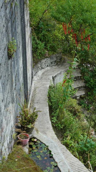 Escadas Íngremes Usadas Para Subir Montanhas Campo China — Fotografia de Stock