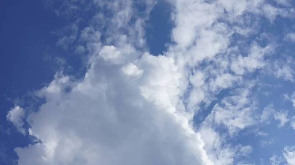 Langit Musim Panas Melihat Dengan Awan Putih Dan Langit Biru — Stok Foto