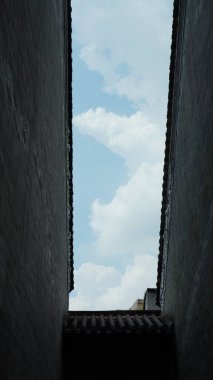 Çin 'in Guangzhou şehrinde bulunan eski Çin okul binaları. Güzel taş ve ahşap heykeller.