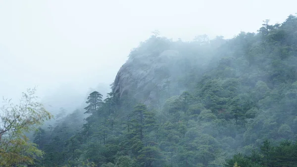 Bela Vista Das Montanhas Com Nevoeiro Durante Dia Chuvoso — Fotografia de Stock