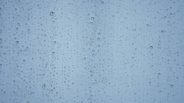 Les Gouttelettes Pluie Sur Fenêtre Verre Transparent Pendant Les Jours — Photo