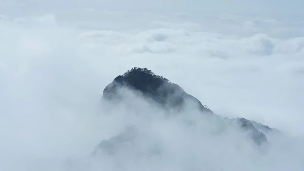 stock image The beautiful mountains landscapes with the green forest and the erupted rock cliff as background in the countryside of the China