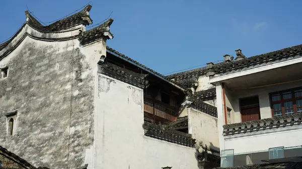 Красивый Традиционный Вид Китайской Деревни Классической Архитектурой Узким Переулком Качестве — стоковое фото