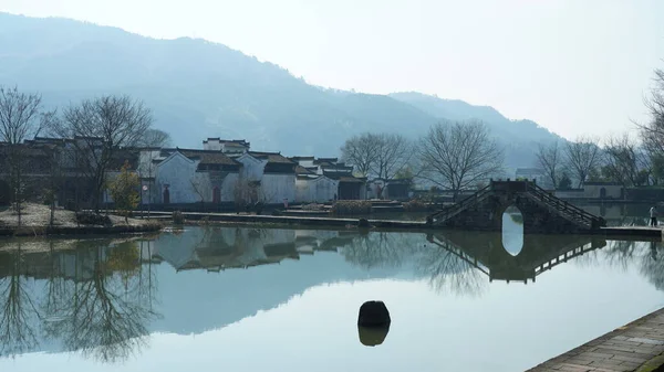 Μια Παλιά Παραδοσιακή Κινεζική Θέα Του Χωριού Την Παλιά Τοξωτή — Φωτογραφία Αρχείου