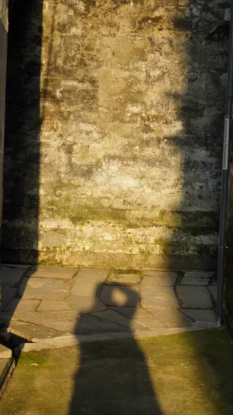 Selbstaufnahmen Schatten Und Bei Sonnenuntergang — Stockfoto