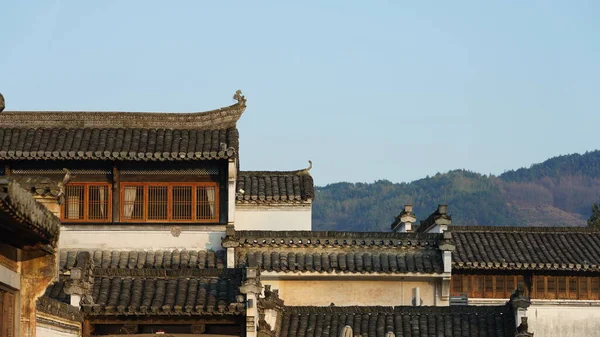 stock image The beautiful traditional Chinese village view with the classical architecture and the narrow lane as background