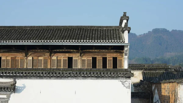 Krásný Tradiční Čínské Vesnice Pohled Klasickou Architekturou Úzký Pruh Jako — Stock fotografie