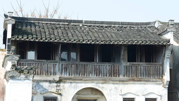 Όμορφη Παραδοσιακή Κινεζική Θέα Του Χωριού Την Κλασική Αρχιτεκτονική Και — Φωτογραφία Αρχείου