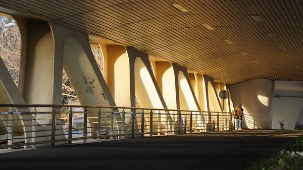 Żelazny Most Wgląd Ciepłym Zachodem Słońca Tym Zimie — Zdjęcie stockowe