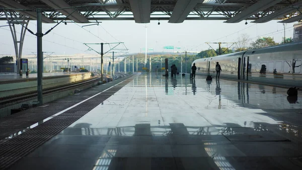 Het Spoor Station Uitzicht Sjanghai Van China — Stockfoto