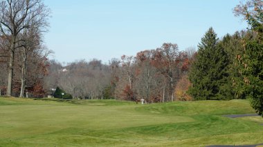 Sonbaharda doğal parkın renkli orman manzarası