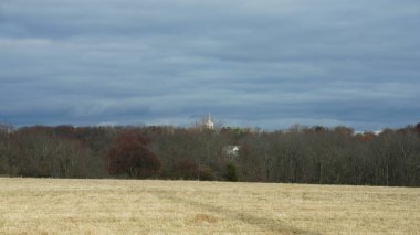 Sonbaharda doğal parkın renkli orman manzarası