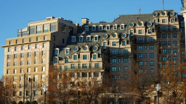 Washington DC şehir manzarası Sonbaharda eski mimari ile