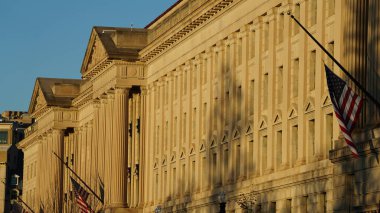 Washington DC şehir manzarası Sonbaharda eski mimari ile