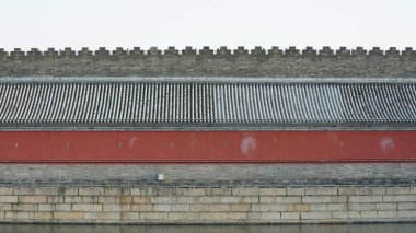 Yasak Pekin Şehri 'nin köşesindeki köşedeki pavilon.