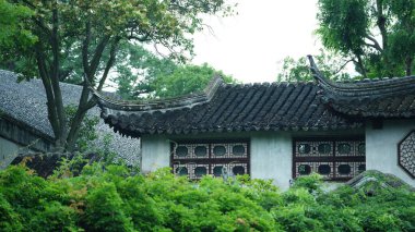 Klasik Çin bahçe binaları Çin Suzhou manzaralı