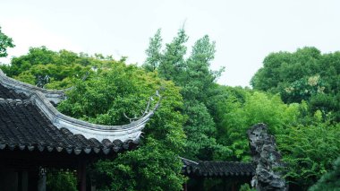 Klasik Çin bahçe binaları Çin Suzhou manzaralı
