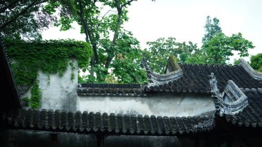 Klasik Çin bahçe binaları Çin Suzhou manzaralı