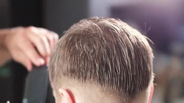 Haircut Home Hairdresser Home Hairdresser Cuts Woman Hair Scissors Haircut — Stock Video