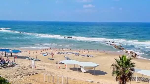 戦争中のイスラエルのバットヤムのビーチ2023年10月 イスラエル戦争 — ストック動画