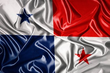 Panama 'nın ulusal bayrağını sallayan, 3 boyutlu illüstrasyon. Bayraklar.