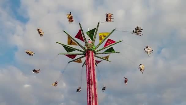 Paul Minnesota Minnesota State Fair Amusement Park Rit Kermis — Stockvideo