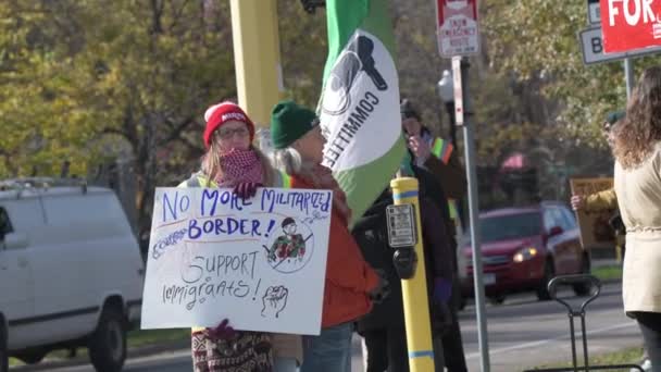 Minneapolis Minnesota Samlas Minnesota Immigrant Rights Action Committee Climate Justice — Stockvideo
