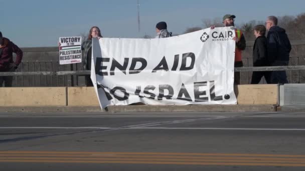 Paul Minnesota November 2023 Rally Divest Minnesota Apartheid Israel Free — Stok Video