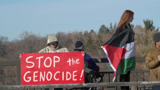 Paul Minnesota Novembre 2023 Raduno Disperdere Minnesota Apartheid Israele Palestina — Video Stock