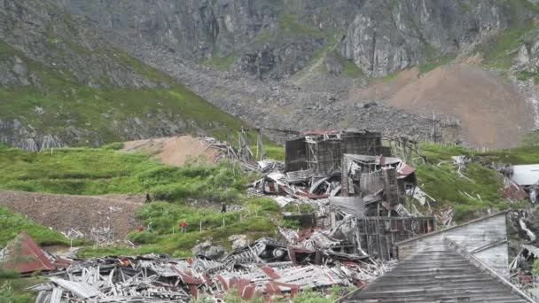 Palmer Alaska Visitatori Controllare Miniere Indipendenza Abbandonate Ora Independence Mine — Video Stock