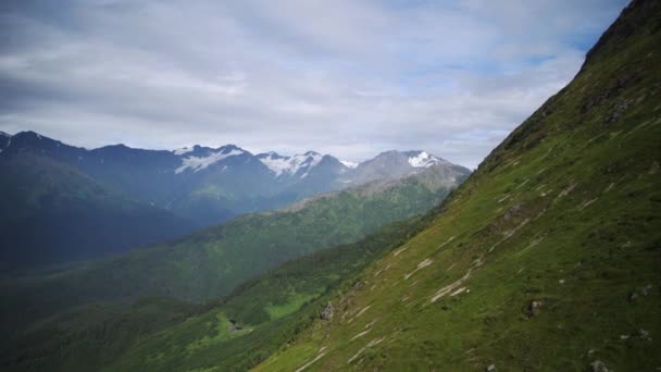 Girdwood Alaska Een Adembenemend Uitzicht Chugach Bergketen Met Gletsjers — Stockvideo