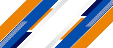 Dinamik soyut arkaplan turuncu ve mavi köşegenli geometrik bir tasarım içeriyor. Modern sunumlar, dijital grafikler ve yaratıcı projeler için ideal.