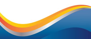 Gradyan Tasarımlı Soyut Mavi Turuncu Dalga Arkaplanı