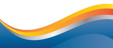 Gradyan Tasarımlı Soyut Mavi Turuncu Dalga Arkaplanı