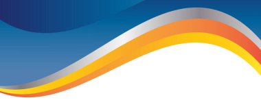 Gradyan Tasarımlı Soyut Mavi Turuncu Dalga Arkaplanı