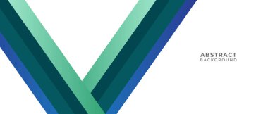 Beyaz bir yüzey üzerinde mavi ve yeşil köşegen çizgileri bulunan soyut geometrik arkaplan. Modern tasarım projeleri, dijital sanat ve sunumlar için mükemmel..