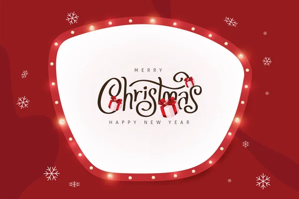 Bannière Noël Avec Ampoules Rétro Panneau Arrière Plan — Image vectorielle