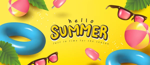 Letní Propagační Plakát Letními Tropickými Plážovými Vibracemi — Stockový vektor