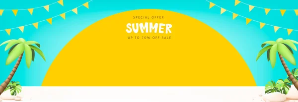 夕阳西下的夏季旅游海报 — 图库矢量图片